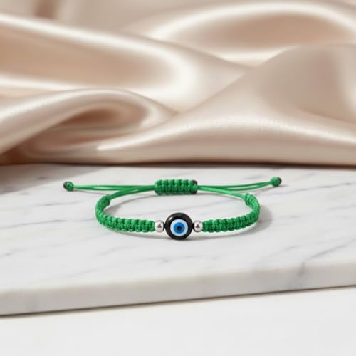 Image of 925 Sterling Silver Evil Eye Bracelet for Men and Women - Nazariya Ankh wala Pure Chandi Ka Hand Band | Buri Nazar se Protection ke Liye | Najar Battu