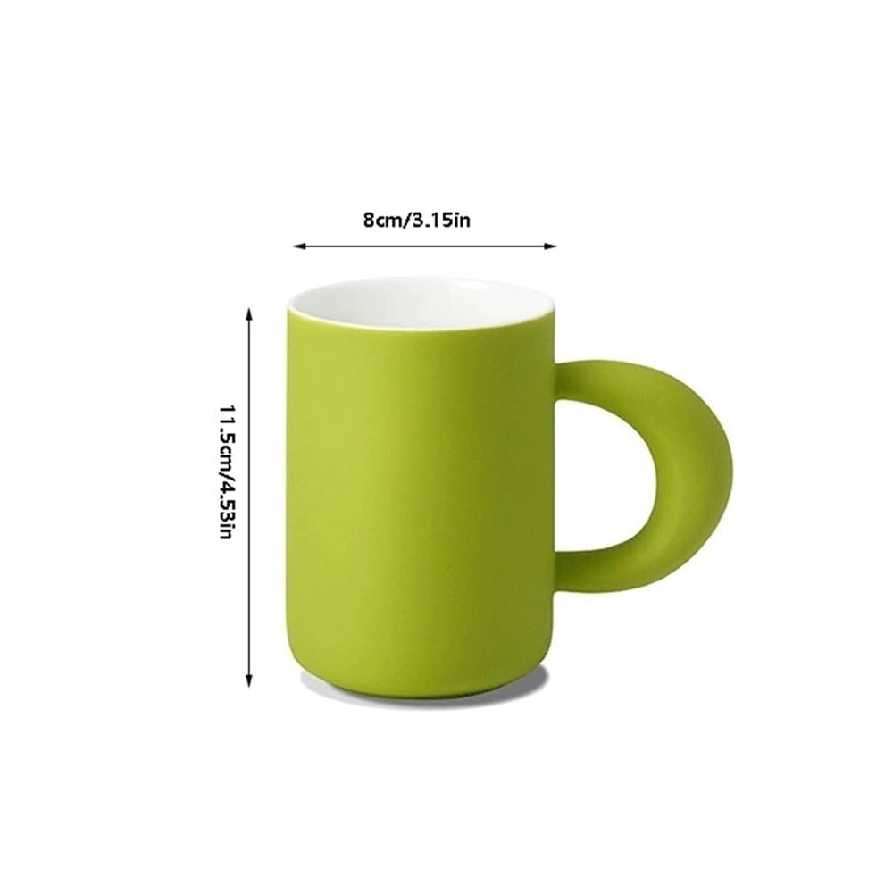 Kubek do kawy, Ceramiczny kubek na wodę dla par, wysokiej jakości kawa dla dziewczynek, kubek o dużej pojemności(Green)