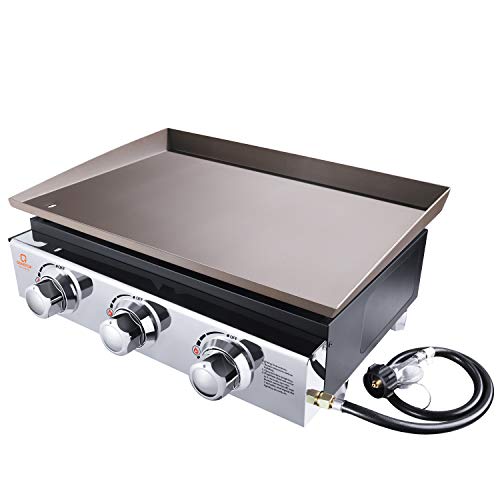 OT QOMOTOP 23inch Gas Griddle, Outdoor Flat Top Grill with 355 Square