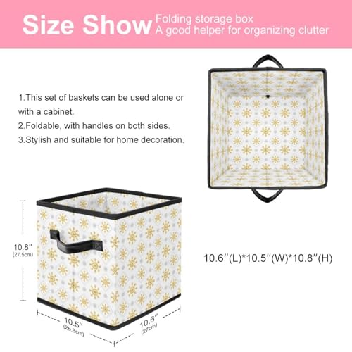Cube de rangement en tissu flocon doré pour sublimer votre dressing - 3