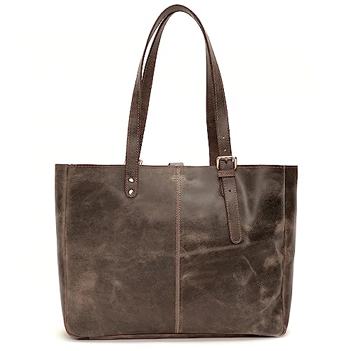 Image of Leather Tote Bag for women, Genuine Leather Totes, Shopping Bag, Gifts for Women