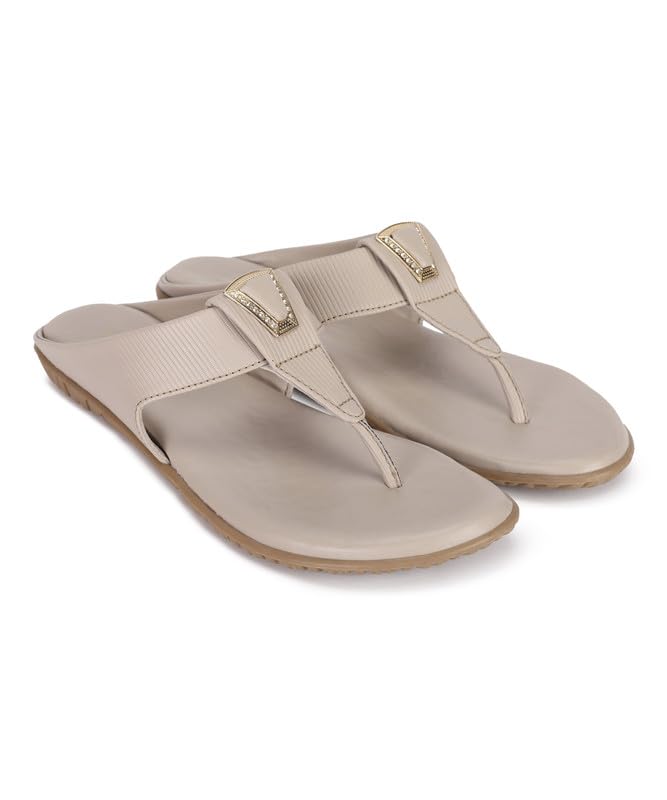PARAGON K6018L Womens Cream Sandals | Stylish Slip on Flat Sandals with Cushioned Soles | Comfortable Everyday Sandals for Outdoor Use (B0CDCJML3G) Amazon Price History, Amazon Price Tracker