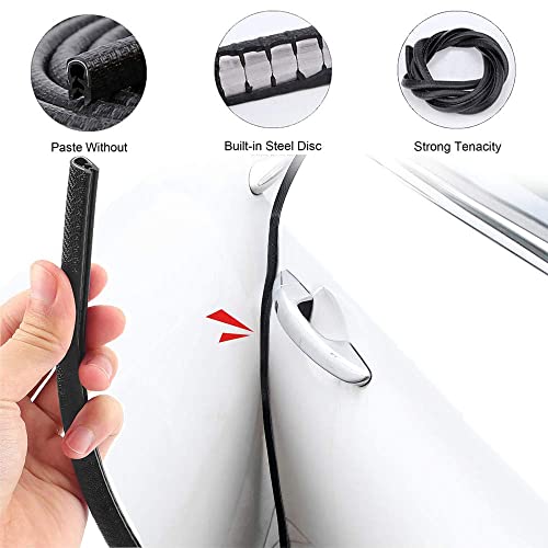 Qbuc Car Door Edge Guards,13Ft(4M) Rubber Clip Seal U Shape Edge Trim Guard Protection Car Door Protection Fit For Most Models #TOP3