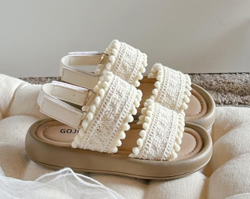 Toddler Girls' Open Toe Beach Sandals Flower Girl Dress Flats Summer Water Shoes4