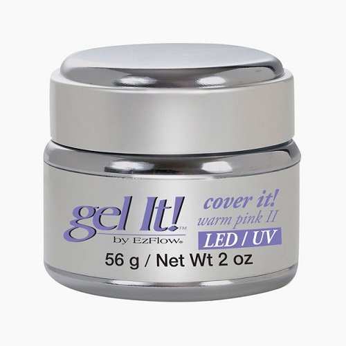 Ezflow Gel It! Cover It! Warm Pink II – LED/UV Gel, 2oz (56g), Für Nagelverstärkung Und Overlays
