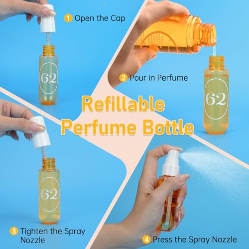 Empty Travel Size Toiletries Bottles Compatible with Sol de Janeiro 62 Perfume, 1 OZ TSA Approved Leak-Proof Containers Refillable for 3 OZ & 8.1 OZ, Travel Essentials, Only A Bottle No Perfume4