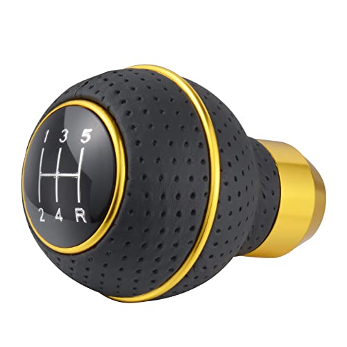 Arenbel 5 Speed Shifter Knobs Car Ball Shift Lever Stick Leather Gear Handle Replacement Fit Most Manual Vehicles #TOP5