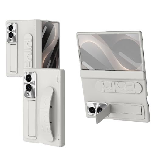 Image of for Samsung Galaxy Z Fold 8 Wide Protect Case with Wristband Stand, Built-in Screen & Lens Protection Shockproof Full Body Drop Fall Protection.(White)