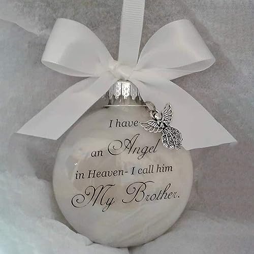 BTORER Clear Feather Ball Angel Memorial Ornament, Christmas