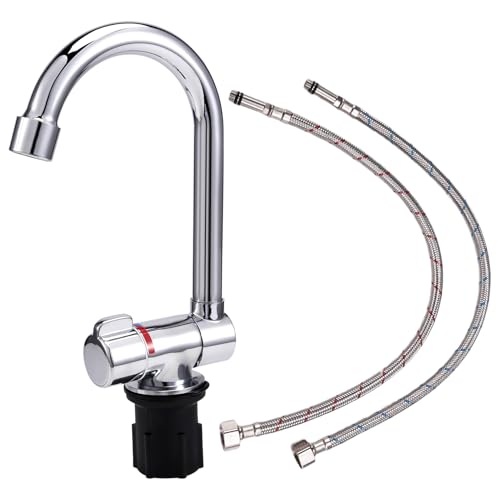 Grifo plegable universal para caravana mezclador de agua fría caliente y rotación de 360 coche