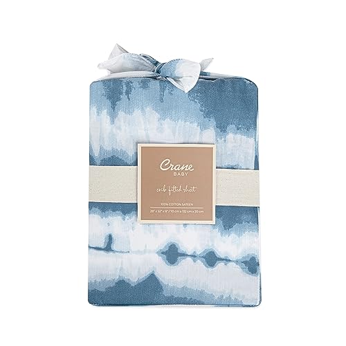 Image of Crane Baby 100% Cotton Fitted Crib Sheet for Newborns & Infants (Size: 132 cm x 70 cm, 0-4 Years, Tie-Dye, Caspian Collection)
