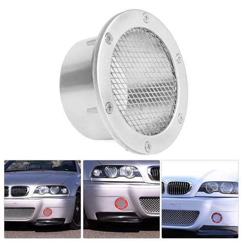 Image of BARTOO Bumper Intake Air Duct Vent Car Mesh Grille Inlet Cover, Racing Trim Hood Scoop Accessory Modification, Silver