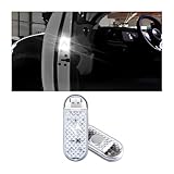 Sandfren Car Door LED Warning Lights, 2PCS Roadside High Brightness Vehicle Flashing Flares Safety Signal Lamp, Rechargeable Automotive Strobe Lights, Universal for SUV RV Truck (White)