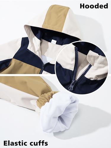 Boys Girls Lightweight Rain Jacket Mesh Lined Hooded Raincoat Water-Resistant Windbreaker for Kids4