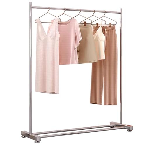 Percheros burro Barra Para Ropa De Acero Inoxidable, Estante De Ropa Resistente Para Exhibición Y Almacenamiento, Perchero De Gran Capacidad Para Dormitorio, Lavadero Y Uso Comercia(Size:100X40X160CM)