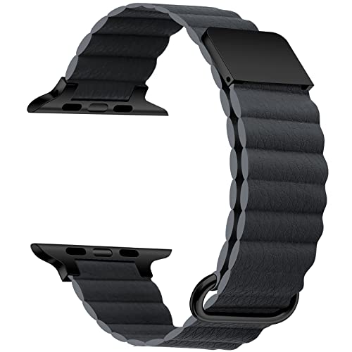 GAGULA Apple Watch バンド 革レザー アップルウォッチ バンド 磁吸引式ループ 自由調整 マグネット 装着簡単 着脱簡単 Series Ultra/Ultra 2/11/10/9/8/7/6/SE/5/4/3/2/1 49mm 46mm