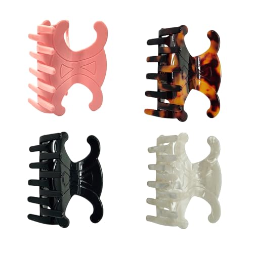 Premium Durable Acetate Butterfly Hair Clips Celine Hair Clip 4 Pack Medium Size Acetate Hair Claw Clips with Secure Hold Perfect for Updos(2.76 x 1.66 in)