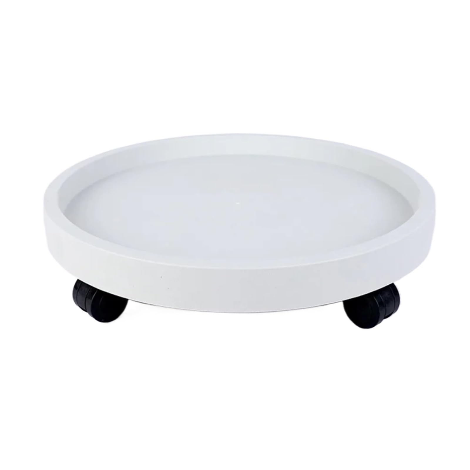 Porte-plante à roulettes blanc 19cm avec support d'eau pour pot de fleurs