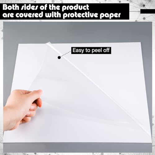 Image of Outus 2 Pieces 1 /16 Inch Thick White Acrylic Sheet 12 x 12 Inch White Acrylic Panel Cast Glass Sheets DIY Materials for DIY Handcraft Decor Display Projects