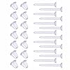 Aretes de plástico, aretes transparentes, postes y respaldos de silicona, 100 pares de pasadores en blanco