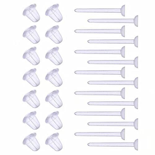 Plastic Earrings,Clear Earrings Clear Post Earring Posts and Backs Silicone Stud 100 Pairs Back Blank Pins Stud…
