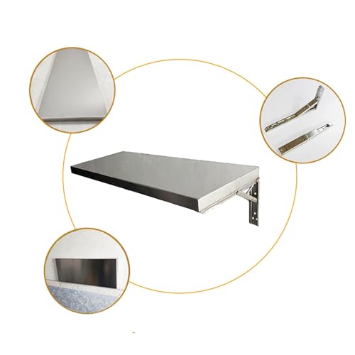 Table d'appoint murale pliable acier inoxydable table rabattable gain de place - 6