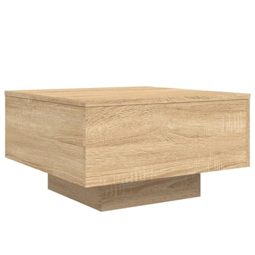 vidaXL Mesa de Centro con Luces LED Roble Sonoma 55x55x31 cm
