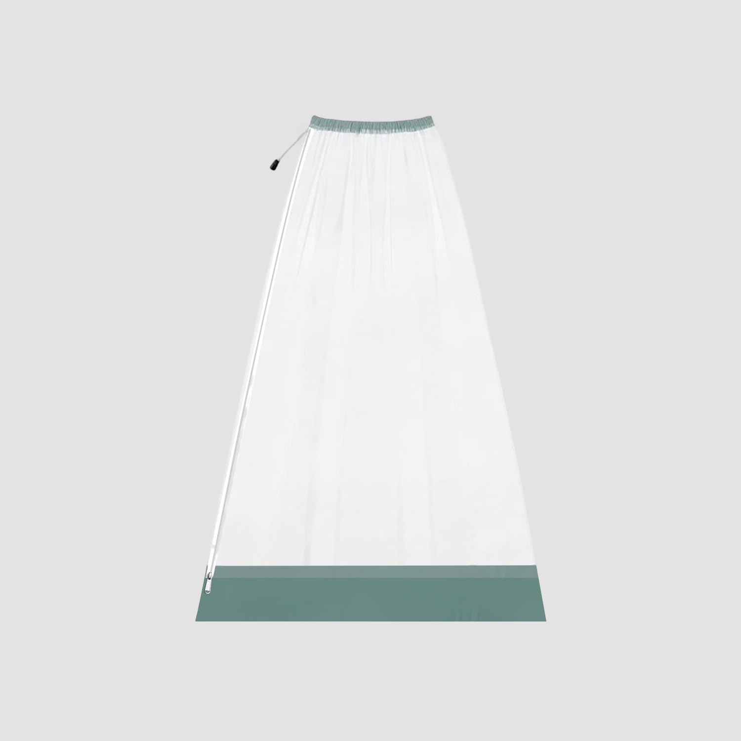 LifeKrafts Mosquito Net for Baby Swing or Jhula | Cradle Net with Side Zip Opening | Lightweight Polyester Mesh Fits Indian-Style Hanging Cradle ? White with Green Border