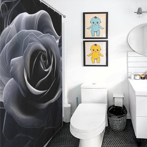 Rose rideau de douche imperméable 60x72Inch lavable et durable