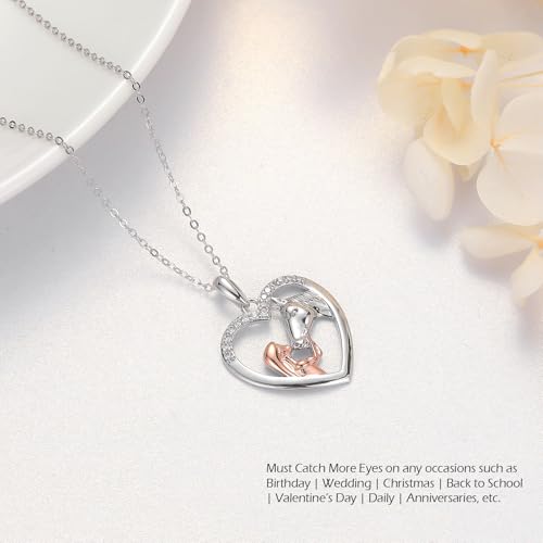 Collar de caballo para niñas que adoran la equitación joya emotiva de plata 5