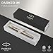 PARKER IM Fountain Pen, Brushed Metal, Medium Nib with Blue Ink Refill, Gift Box (1931656)