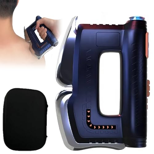 Cuchillo De Fascia Calefactor, Masajeador De Microcorriente, 3 Niveles De Compresa De Calor + Raspado + 9 Niveles De Microcorriente + Luz Roja De 650 nm, Cuchillo 5 En 1, Alivia El Dolor Blue