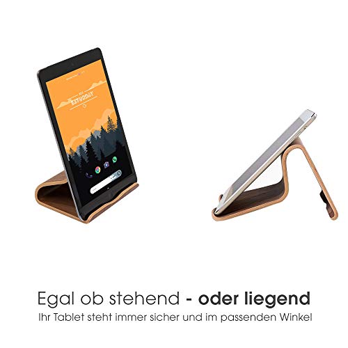 TerraTec 219731 Real Wood Smartphone and Tablet Stand, Brown - Image 3