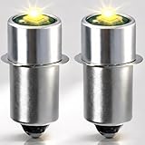 Podoy 3W 18V Flashlight Replacement Bulb Compatible with Ryobi P704, P703, P700 Replace 780287001,P13.5S Upgrade LED Bulb (2 Pack,White)