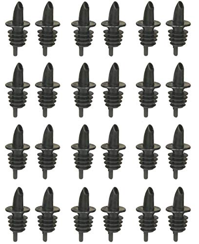 TableCraft H35BK Free Flow Pourers, Black, 24-Pack