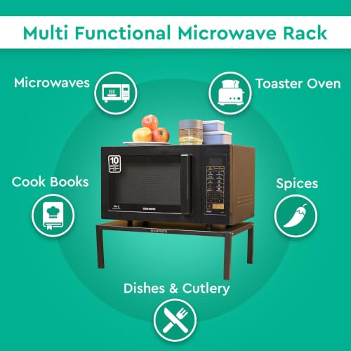 Image of Metal Microwave Stand for Kitchen Platform (with 8 Hook), Oven Stand