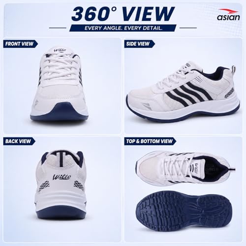 Image of ASIAN Wonder-21 Men's Running Shoes | Lace-Up Shoes with Lightweight Mesh Upper | Cushioned Comfort & Durable Grip for Daily Use