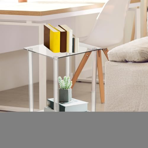 Table d'appoint en acrylique transparent petit meuble rangement chambre appartement et salon