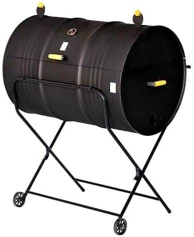 Churrasqueira Bafo Tambor c/Grelha e Suporte (Preto, Grande)