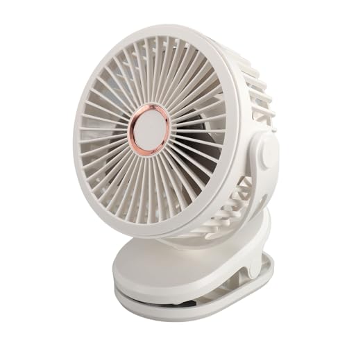 Ventilador portátil con clip y rotación de 360 grados, flujo de aire silencioso de alta duración 3