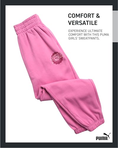 PUMA Girls' Sweatpants - Fleece Jogger Pants with Side Pockets - Baggy Fit Jogger Pants for Girls (S-XL)4