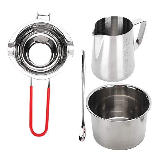 Eujgoov Kit para Hacer Velas, Fundidor de Cera de Acero Inoxidable con Recipiente para Verter, Herramientas Esenciales para Principiantes, Elaboración de Velas