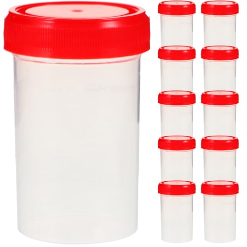 Tasses à urine de 60 ml Healvian avec couvercles pour tests en lot de 15 pièces