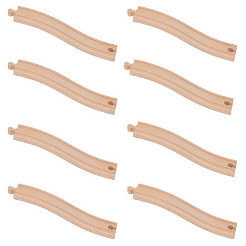 orbrium premium wooden train ascending tracks pack of 8 compatible with all major wooden railways including thomas brio chuggington imaginarium