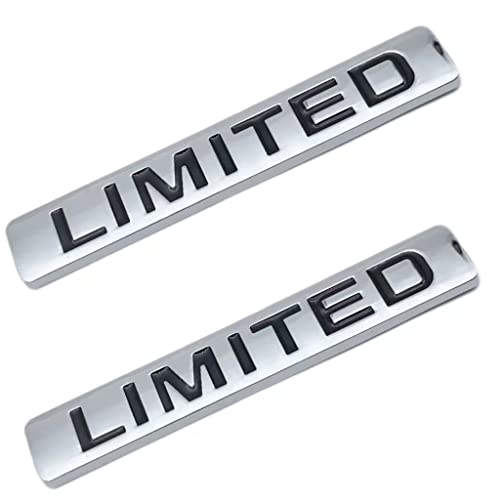 Image of 2 PCS NEW 3D Zinc Alloy Chrome Limited Emblem Trim Kit Decal Trunk Sport Badge Sticker Fender Nameplate Universal Use (Black)