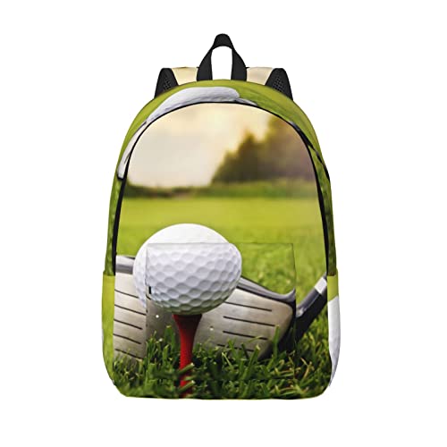 Sac à dos ordinateur portable décontracté imprimé palmier tropical et balle de golf S