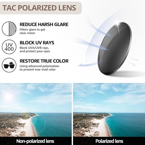TJUTR Polarized Clip On Sunglasses Over Prescription Glasses, 2.0 AR Coating Anti Glare & UV400 Protection, Flip-Up Metal Clip 5