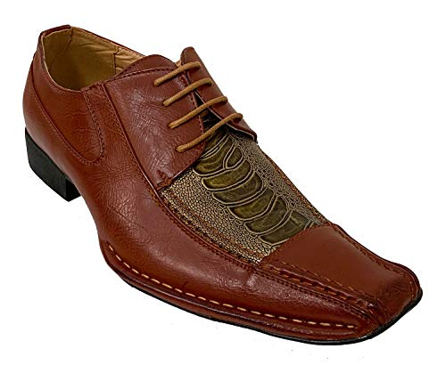 Men's Dress Shoes Lace Up Alligator Crocodile Oxfords Cowboy Western