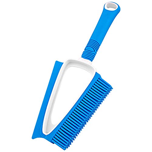 MR.SIGA Brosse/Epurateur en Poils Doux Non-rayures, Multifonctionnel Brosse d'Enlèvement Cheveux Animaux, Bleu et Blanc