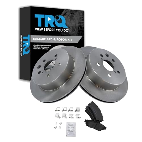 Image of TRQ Rear Brake Pad and Rotor Set Ceramic Compatible with 2014 Lexus IS250